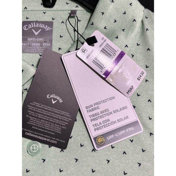 Callaway Opti Dri Polo Golf Shirt Men’s 2XLT Green NWT MSRP $54.50 - Picture 4 of 10